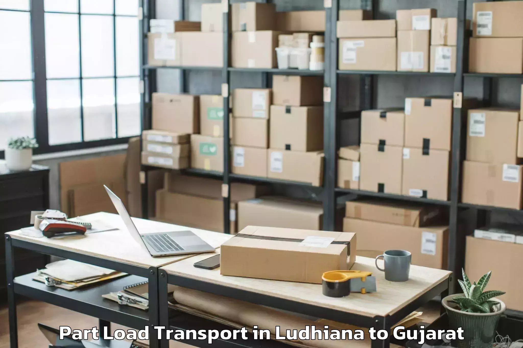 Trusted Ludhiana to Songadh Part Load Transport